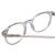 Close Up View of Ernest Hemingway H4865 Designer Progressive Lens Prescription Rx Eyeglasses in Clear Crystal Silver Glitter/Rounded Tips Unisex Cateye Full Rim Acetate 49 mm