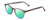 Profile View of Ernest Hemingway H4865 Designer Polarized Reading Sunglasses with Custom Cut Powered Green Mirror Lenses in Grey Mist Crystal/Rounded Tips Unisex Cateye Full Rim Acetate 49 mm