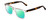 Profile View of Ernest Hemingway H4861 Designer Polarized Reading Sunglasses with Custom Cut Powered Green Mirror Lenses in Clear Crystal/Brown Tortoise Havana Unisex Cateye Full Rim Acetate 55 mm