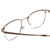 Close Up View of Ernest Hemingway H4862 Designer Reading Eye Glasses with Custom Cut Powered Lenses in Satin Brown/Silver Geometric Pattern Unisex Cateye Full Rim Stainless Steel 52 mm