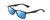 Profile View of Ernest Hemingway H4857 Designer Polarized Sunglasses with Custom Cut Blue Mirror Lenses in Gloss Black Unisex Cateye Full Rim Acetate 56 mm