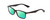 Profile View of Ernest Hemingway H4857 Designer Polarized Reading Sunglasses with Custom Cut Powered Green Mirror Lenses in Gloss Black Unisex Cateye Full Rim Acetate 56 mm