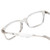 Close Up View of Ernest Hemingway H4857 Designer Reading Eye Glasses with Custom Cut Powered Lenses in Shiny Clear Crystal Unisex Cateye Full Rim Acetate 53 mm