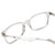 Close Up View of Ernest Hemingway H4857 Designer Single Vision Prescription Rx Eyeglasses in Shiny Clear Crystal Unisex Cateye Full Rim Acetate 53 mm