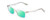 Profile View of Ernest Hemingway H4857 Designer Polarized Reading Sunglasses with Custom Cut Powered Green Mirror Lenses in Shiny Clear Crystal Unisex Cateye Full Rim Acetate 56 mm