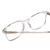 Close Up View of Ernest Hemingway H4860 Designer Single Vision Prescription Rx Eyeglasses in Clear Crystal Silver Glitter Unisex Cateye Full Rim Acetate 52 mm