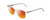 Profile View of Ernest Hemingway H4860 Designer Polarized Sunglasses with Custom Cut Red Mirror Lenses in Clear Crystal Silver Glitter Unisex Cateye Full Rim Acetate 52 mm