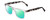 Profile View of Ernest Hemingway H4861 Designer Polarized Reading Sunglasses with Custom Cut Powered Green Mirror Lenses in Clear Crystal/Grey Black Tortoise Havana Unisex Cateye Full Rim Acetate 55 mm