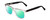 Profile View of Ernest Hemingway H4861 Designer Polarized Reading Sunglasses with Custom Cut Powered Green Mirror Lenses in Clear Crystal/Gloss Black Unisex Cateye Full Rim Acetate 55 mm