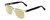 Profile View of Ernest Hemingway H4861 Designer Polarized Reading Sunglasses with Custom Cut Powered Sun Flower Yellow Lenses in Clear Crystal/Gloss Black Unisex Cateye Full Rim Acetate 55 mm