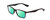 Profile View of Ernest Hemingway H4857 Designer Polarized Reading Sunglasses with Custom Cut Powered Green Mirror Lenses in Matte Black Unisex Cateye Full Rim Acetate 53 mm