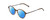 Profile View of Ernest Hemingway H4855 Designer Polarized Reading Sunglasses with Custom Cut Powered Blue Mirror Lenses in Olive Green Amber Brown Marble/Gun Metal Unisex Round Full Rim Acetate 48 mm