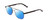 Profile View of Ernest Hemingway H4856 Designer Polarized Sunglasses with Custom Cut Blue Mirror Lenses in Satin Metallic Black/Lilac Plum Tortoise Unisex Aviator Full Rim Stainless Steel 54 mm