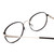 Close Up View of Ernest Hemingway H4853 Designer Progressive Lens Prescription Rx Eyeglasses in Black Patterned Silver Multi-Colored Tips Unisex Round Full Rim Stainless Steel 51 mm
