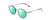 Profile View of Ernest Hemingway H4853 Designer Polarized Reading Sunglasses with Custom Cut Powered Green Mirror Lenses in Metallic Blue Patterened Silver Multi-Colored Tips Unisex Round Full Rim Stainless Steel 51 mm