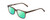 Profile View of Ernest Hemingway H4854 Designer Polarized Reading Sunglasses with Custom Cut Powered Green Mirror Lenses in Olive Green Grey Crystal Smoke Unisex Cateye Full Rim Acetate 51 mm