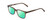 Profile View of Ernest Hemingway H4854 Designer Polarized Reading Sunglasses with Custom Cut Powered Green Mirror Lenses in Olive Green Grey Crystal Smoke Unisex Cateye Full Rim Acetate 54 mm