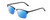 Profile View of Ernest Hemingway H4850 Designer Polarized Sunglasses with Custom Cut Blue Mirror Lenses in Gloss Black Silver Unisex Cateye Full Rim Acetate 58 mm