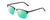 Profile View of Ernest Hemingway H4850 Designer Polarized Reading Sunglasses with Custom Cut Powered Green Mirror Lenses in Gloss Black Silver Unisex Cateye Full Rim Acetate 58 mm