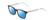 Profile View of Ernest Hemingway H4851 Designer Polarized Sunglasses with Custom Cut Blue Mirror Lenses in Gloss Black Clear Crystal Patterned Silver Unisex Cateye Full Rim Acetate 51 mm