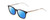 Profile View of Ernest Hemingway H4851 Designer Polarized Reading Sunglasses with Custom Cut Powered Blue Mirror Lenses in Gloss Black Clear Crystal Patterned Silver Unisex Cateye Full Rim Acetate 51 mm