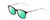 Profile View of Ernest Hemingway H4851 Designer Polarized Reading Sunglasses with Custom Cut Powered Green Mirror Lenses in Gloss Black Clear Crystal Patterned Silver Unisex Cateye Full Rim Acetate 51 mm