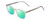 Profile View of Ernest Hemingway H4851 Designer Polarized Reading Sunglasses with Custom Cut Powered Green Mirror Lenses in Gloss Clear Crystal Patterned Silver Unisex Cateye Full Rim Acetate 51 mm