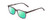 Profile View of Ernest Hemingway H4854 Designer Polarized Reading Sunglasses with Custom Cut Powered Green Mirror Lenses in Grey Smoke Crystal  Unisex Cateye Full Rim Acetate 51 mm