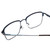 Close Up View of Ernest Hemingway H4844 Designer Single Vision Prescription Rx Eyeglasses in Satin Navy Blue Silver Unisex Rectangle Full Rim Stainless Steel 52 mm