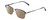 Profile View of Ernest Hemingway H4844 Designer Polarized Sunglasses with Custom Cut Amber Brown Lenses in Satin Navy Blue Silver Unisex Rectangle Full Rim Stainless Steel 52 mm
