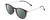 Profile View of Ernest Hemingway H4845 Designer Polarized Reading Sunglasses with Custom Cut Powered Smoke Grey Lenses in Matte Black Silver Unisex Round Full Rim Acetate 48 mm