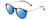 Profile View of Ernest Hemingway H4845 Designer Polarized Reading Sunglasses with Custom Cut Powered Blue Mirror Lenses in Matte Black Silver Unisex Round Full Rim Acetate 48 mm