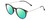 Profile View of Ernest Hemingway H4845 Designer Polarized Reading Sunglasses with Custom Cut Powered Green Mirror Lenses in Matte Black Silver Unisex Round Full Rim Acetate 48 mm