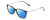 Profile View of Ernest Hemingway H4846 Designer Polarized Sunglasses with Custom Cut Blue Mirror Lenses in Matte Black Grey Silver Unisex Cateye Full Rim Acetate 53 mm