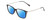 Profile View of Ernest Hemingway H4846 Designer Polarized Reading Sunglasses with Custom Cut Powered Blue Mirror Lenses in Matte Black Grey Silver Unisex Cateye Full Rim Acetate 53 mm