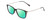 Profile View of Ernest Hemingway H4846 Designer Polarized Reading Sunglasses with Custom Cut Powered Green Mirror Lenses in Matte Black Grey Silver Unisex Cateye Full Rim Acetate 53 mm