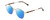 Profile View of Ernest Hemingway H4841 Designer Polarized Reading Sunglasses with Custom Cut Powered Blue Mirror Lenses in Gold Brown Yellow Tortoise Havana Unisex Round Full Rim Stainless Steel 50 mm