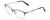 Profile View of Ernest Hemingway H4842 Designer Single Vision Prescription Rx Eyeglasses in Satin Metallic Blue Silver Unisex Cateye Full Rim Stainless Steel 52 mm