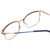 Close Up View of Ernest Hemingway H4842 Designer Single Vision Prescription Rx Eyeglasses in Satin Metallic Blue Silver Unisex Cateye Full Rim Stainless Steel 52 mm