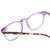 Close Up View of Ernest Hemingway H4840 Designer Reading Eye Glasses with Custom Cut Powered Lenses in Purple Crystal/Lilac Brown Amber Glitter Tortoise Ladies Cateye Full Rim Acetate 50 mm