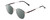 Profile View of Ernest Hemingway H4841 Designer Polarized Sunglasses with Custom Cut Smoke Grey Lenses in Silver Black Crystal Marble  Unisex Round Full Rim Stainless Steel 50 mm