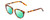 Profile View of Ernest Hemingway H4838 Designer Polarized Reading Sunglasses with Custom Cut Powered Green Mirror Lenses in Aurburn Brown Yellow Tortoise Havana/Gold Accents Ladies Cateye Full Rim Acetate 49 mm