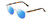 Profile View of Ernest Hemingway H4839 Designer Polarized Sunglasses with Custom Cut Blue Mirror Lenses in Clear Crystal/Yellow Brown Tortoise Havana Unisex Cateye Full Rim Acetate 52 mm