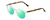 Profile View of Ernest Hemingway H4839 Designer Polarized Reading Sunglasses with Custom Cut Powered Green Mirror Lenses in Clear Crystal/Yellow Brown Tortoise Havana Unisex Cateye Full Rim Acetate 52 mm