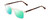 Profile View of Ernest Hemingway H4833 Designer Polarized Reading Sunglasses with Custom Cut Powered Green Mirror Lenses in Clear Crystal/Brown Yellow Tortoise Havana Unisex Cateye Full Rim Acetate 52 mm