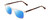 Profile View of Ernest Hemingway H4833 Designer Polarized Reading Sunglasses with Custom Cut Powered Blue Mirror Lenses in Clear Crystal/Brown Yellow Tortoise Havana Unisex Cateye Full Rim Acetate 52 mm