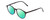 Profile View of Ernest Hemingway H4835 Designer Polarized Reading Sunglasses with Custom Cut Powered Green Mirror Lenses in Gloss Black Ladies Round Full Rim Acetate 50 mm