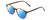 Profile View of Ernest Hemingway H4835 Designer Polarized Sunglasses with Custom Cut Blue Mirror Lenses in Auburn Brown Yellow Tortoise Havana Ladies Round Full Rim Acetate 50 mm