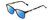 Profile View of Ernest Hemingway H4831 Designer Polarized Sunglasses with Custom Cut Blue Mirror Lenses in Gloss Black/Grey Blue Marble Unisex Rectangle Full Rim Acetate 50 mm