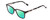Profile View of Ernest Hemingway H4831 Designer Polarized Reading Sunglasses with Custom Cut Powered Green Mirror Lenses in Gloss Black/Grey Blue Marble Unisex Rectangle Full Rim Acetate 50 mm